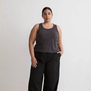 Plus Softfade Cotton Boxy-Crop Tank Color Coal